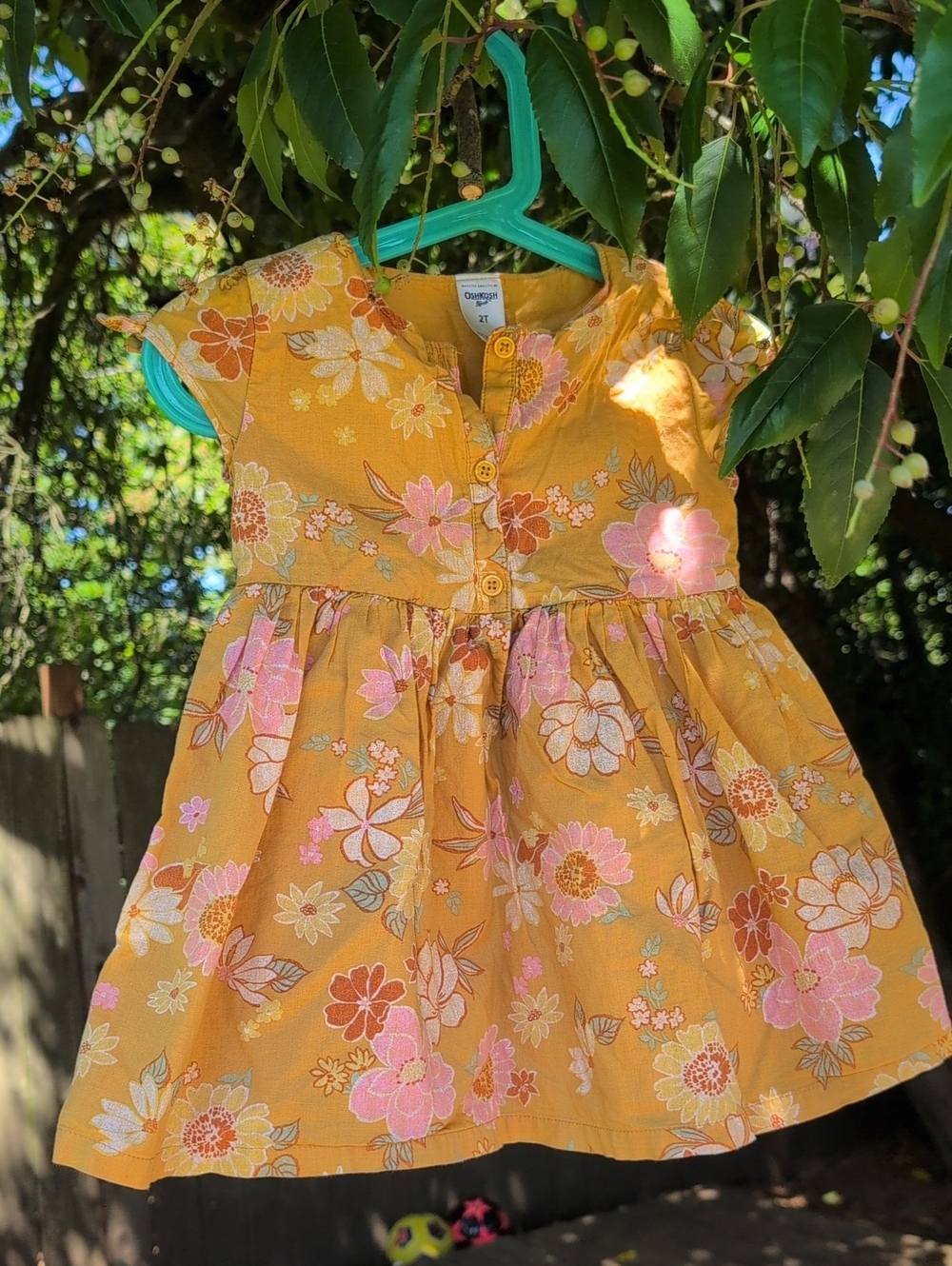 OshKosh B'gosh Mustard Yellow Floral Toddler Dress